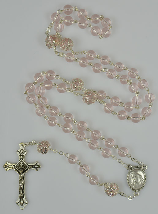 Chapelet en Cristal Rose (pic 2)