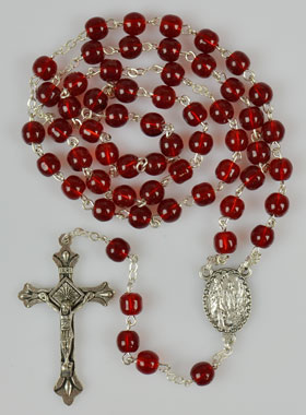 Chapelet en Cristal Rouge Grenat (pic 1)
