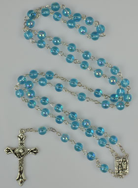 Chapelet en Cristal Bleu - 60 cm (pic 1)