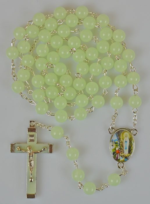 Chapelet de Lourdes en Perles Fluo - Médaille de Lourdes (pic 2)
