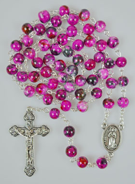 Chapelet Enfant en Pierre de Nacre Rose (pic 1)