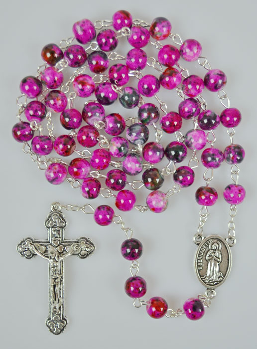 Chapelet Enfant en Pierre de Nacre Rose (pic 2)