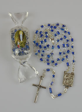 Chapelet en Perles Bleues Boite Bonbon Enfant (pic 1)