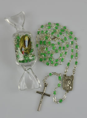 Chapelet en Perles Enfant Perles Vertes Boite Bonbon (pic 1)