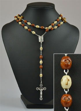 Chapelet Fashion Bois Croix de Tau (pic 1)