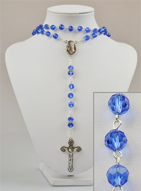 Chapelet Mode en Cristal Bleu et Diamants (pic 1)