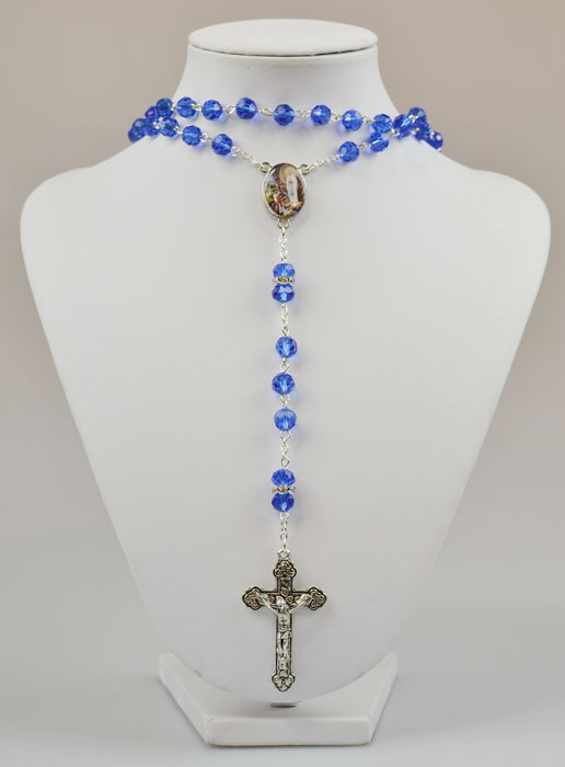 Chapelet Mode en Cristal Bleu et Diamants (pic 2)