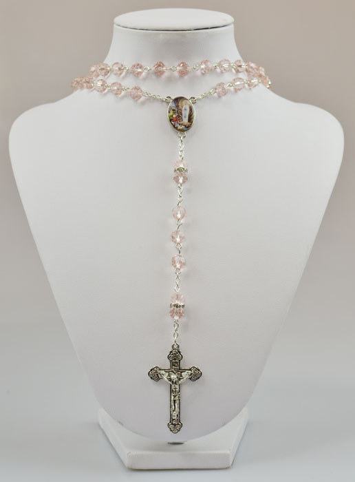 Chapelet Mode en Cristal Rose et Diamants (pic 2)