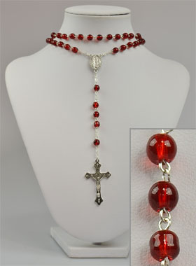 Chapelet Mode Fashion en Perles de Cristal Rouge Grenat (pic 1)