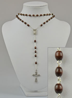 Chapelet Mode Style Wood and Silver (pic 1)