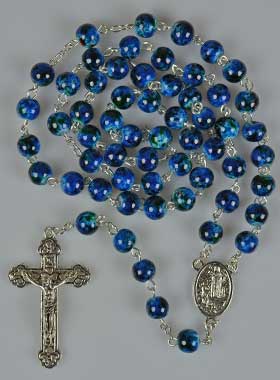 Chapelet de Lourdes Nacre Bleue (pic 1)