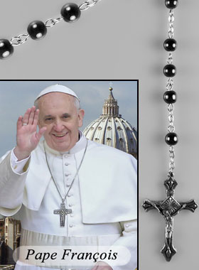 Chapelet Pape François en Perles Noires (pic 1)