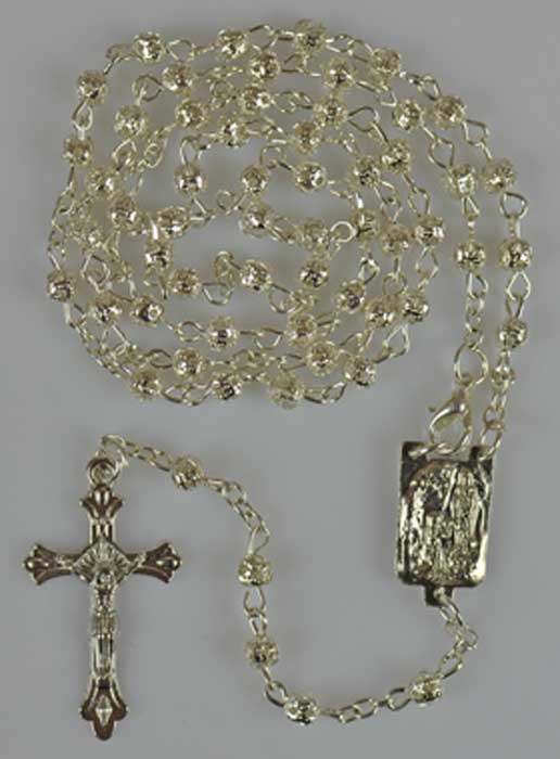 Chapelet Perles d'Argent Strass Brillant (pic 2)