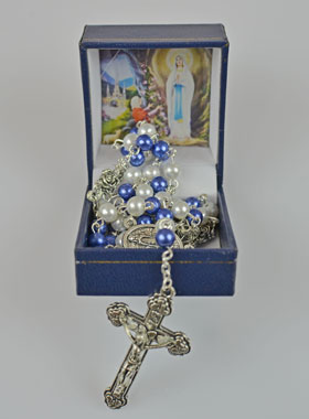 Chapelet de Lourdes Perles de Nacre - Boîte Ecrin (pic 1)