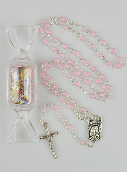 Chapelet pour Fille en Perles Roses et Boite Bonbon (pic 2)