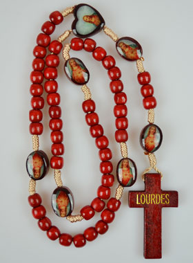 Chapelet Sacré Coeur de Jésus - Grains en Bois (pic 1)