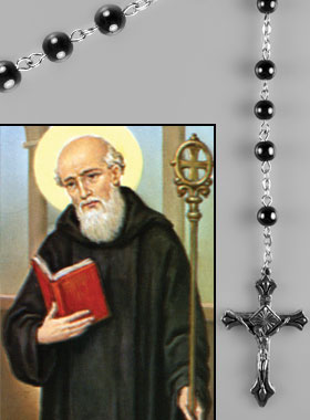 Chapelet Saint Benoît Perles Noires (pic 1)