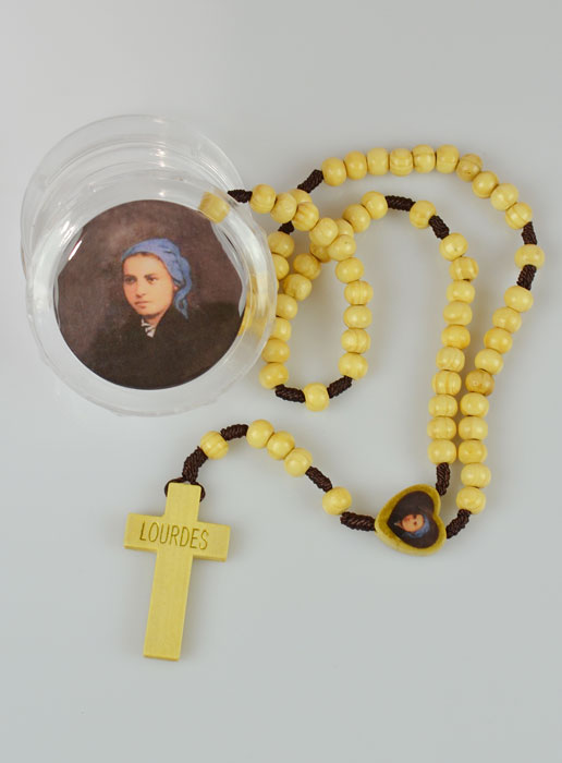 Chapelet Saint Bernadette Soubirous en Bois Clair (pic 2)