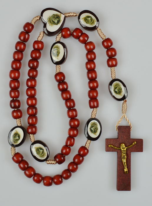 Chapelet Sainte Rita - Grains en Bois (pic 2)