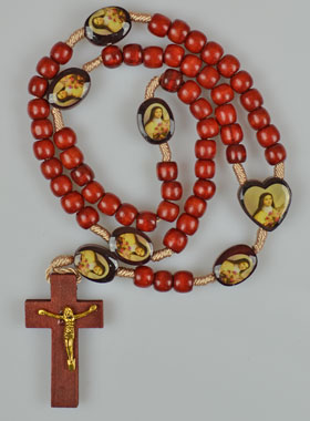 Chapelet Sainte Thérèse - Grains en Bois (pic 1)