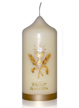 Cierge de Première Communion à Personnaliser - Gravure Prénom en ligne (pic 1)