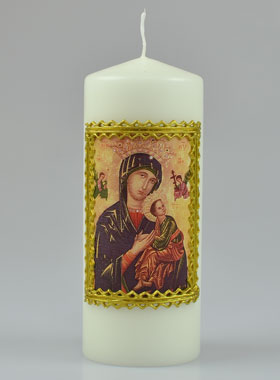 Cierge Religieux - Icône Notre Dame du Perpétuel Secours - 15 cm (pic 1)