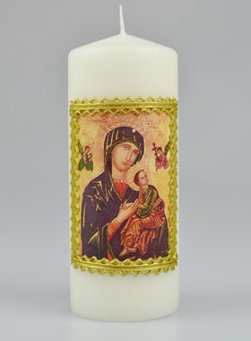 Cierge Souvenir de Communion Notre Dame du Perpétuel Secours (pic 1)