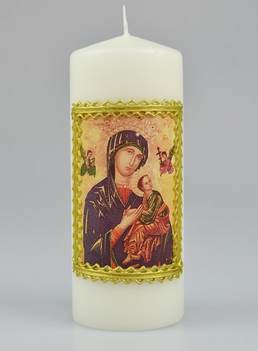 Cierge Souvenir de Communion Notre Dame du Perpétuel Secours (pic 2)