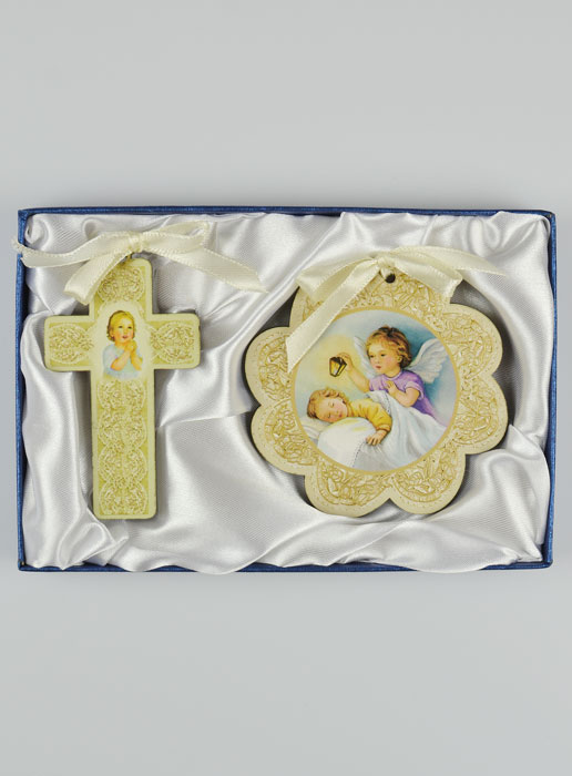 Coffret de Baptême - Croix et Médaille de Berceau (pic 2)