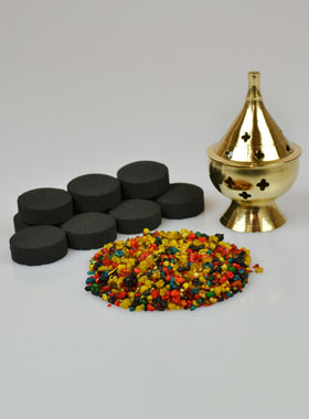 Coffret Encens des Saints + Charbon + Brûle-encens (pic 1)