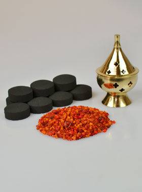 Coffret Encens Rose + Charbon + Brûle-encens (pic 1)