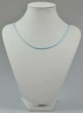 Cordon en Cuir Bleu Ciel - 80 cm (pic 1)