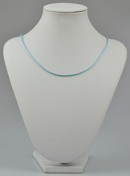 Cordon en Cuir Bleu Ciel - 80 cm (pic 2)