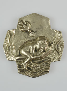 Croix Cadeau en Bronze Blanc - Le Baptême (pic 1)