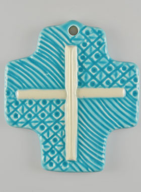Croix Céramique Croix du Christ Bleue (pic 1)