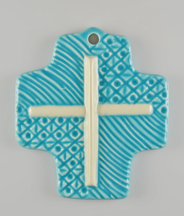 Croix Céramique Croix du Christ Bleue (pic 2)