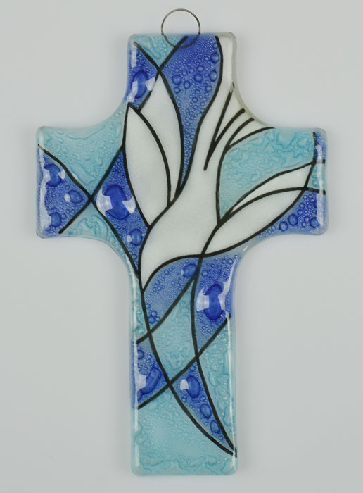 Croix Colombe de l'Esprit Saint en Verre (pic 2)