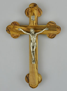 Crucifix Orthodoxe en Bois d'Olivier - 13 cm (pic 1)