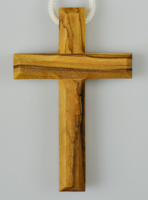 Croix d'Aube de Communion en Bois d'Olivier avec Cordon 7 cm (pic 2)
