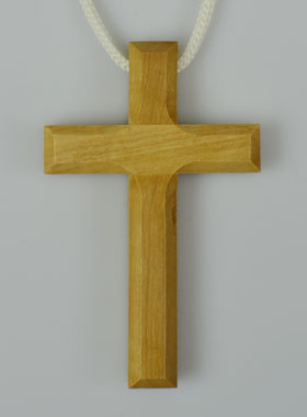 Croix d'Aube de Communion en Bois d'Olivier avec Cordon (pic 1)