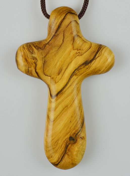 Croix d'Aube en Bois d'Olivier de Première Communion - 9 cm (pic 2)