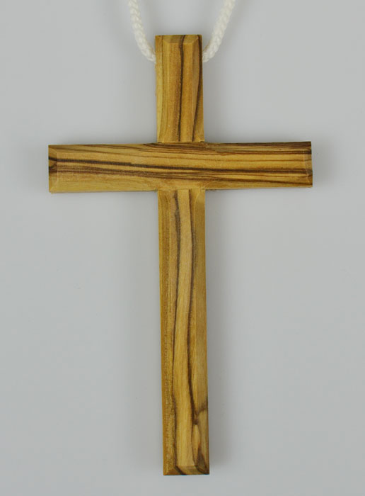 Croix de Communion en Bois d'Olivier avec Cordon 9 cm (pic 2)