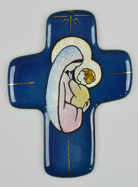 Croix de la Vierge à l'Enfant Jésus en Emaux du Liban (pic 1)