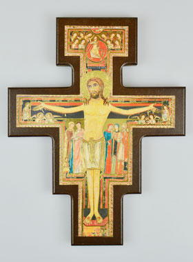 Croix de Saint François en Bois - 26 cm (pic 1)