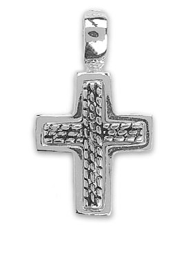 Croix en Argent 925/1000 Relief - 15 mm (pic 1)