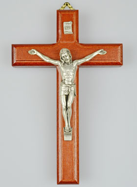 Crucifix en Bois du Christ Argenté (pic 1)