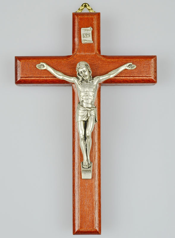 Crucifix en Bois du Christ Argenté (pic 2)