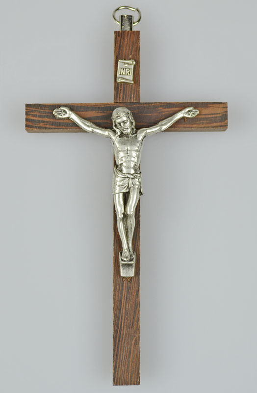 Crucifix en Bois Christ en Métal Argenté (pic 2)