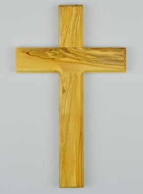 Croix en Bois d'Olivier de Terre Sainte - 22 cm (pic 1)