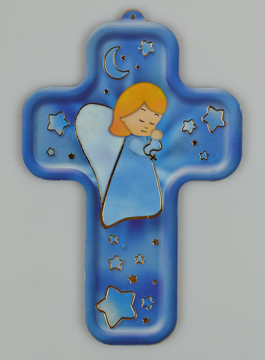 Croix en Bois Enfant - Ange en Prière Modèle Fille (pic 2)